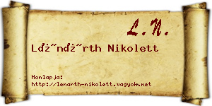 Lénárth Nikolett névjegykártya