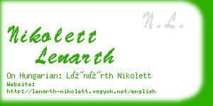 nikolett lenarth business card